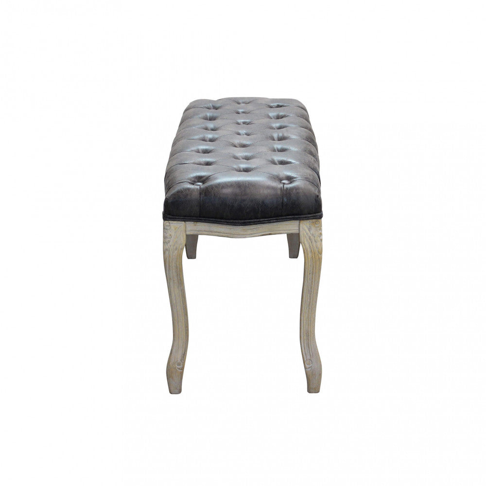 Panca misty in ecopelle vintage grigio