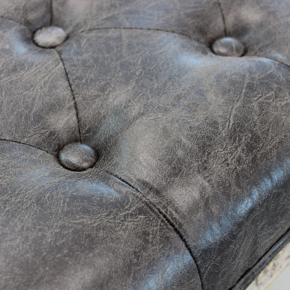 Panca misty in ecopelle vintage grigio