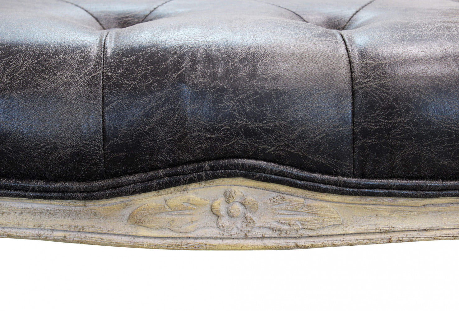 Panca misty in ecopelle vintage grigio