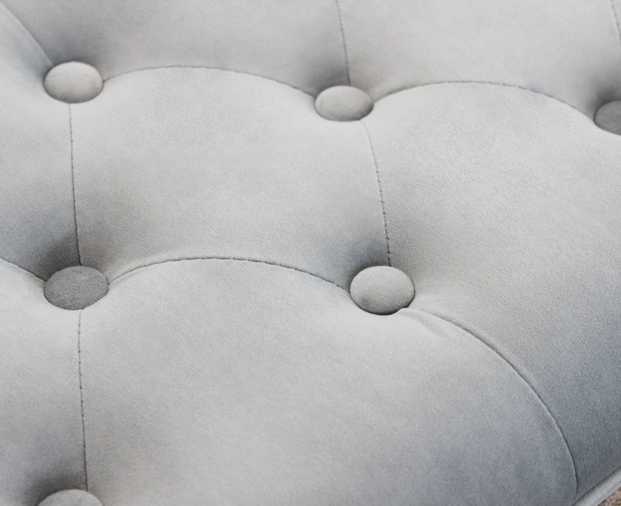 Panca misty in velluto grigio