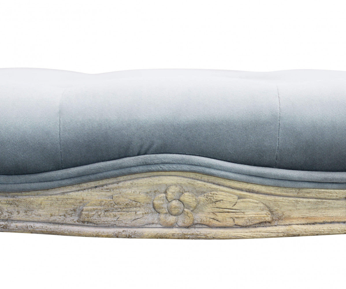 Panca misty in velluto grigio