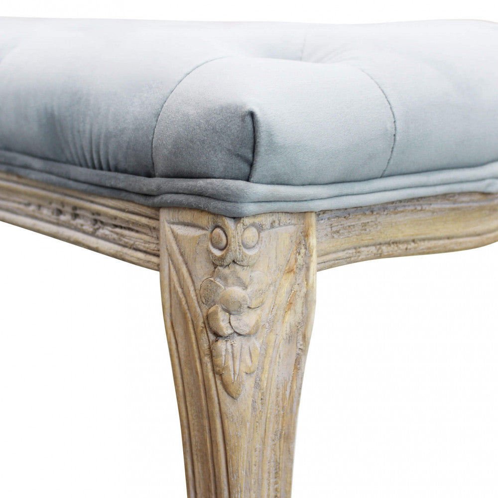 Panca misty in velluto grigio