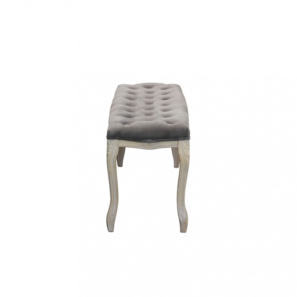 Misty bench in taupe velvet