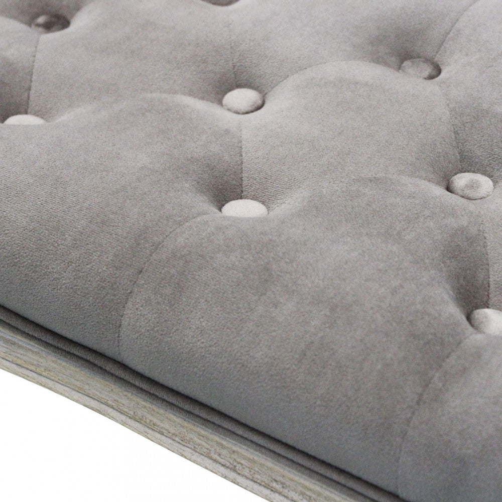 Misty bench in taupe velvet