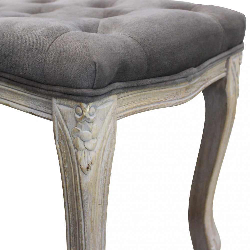 Misty bench in taupe velvet