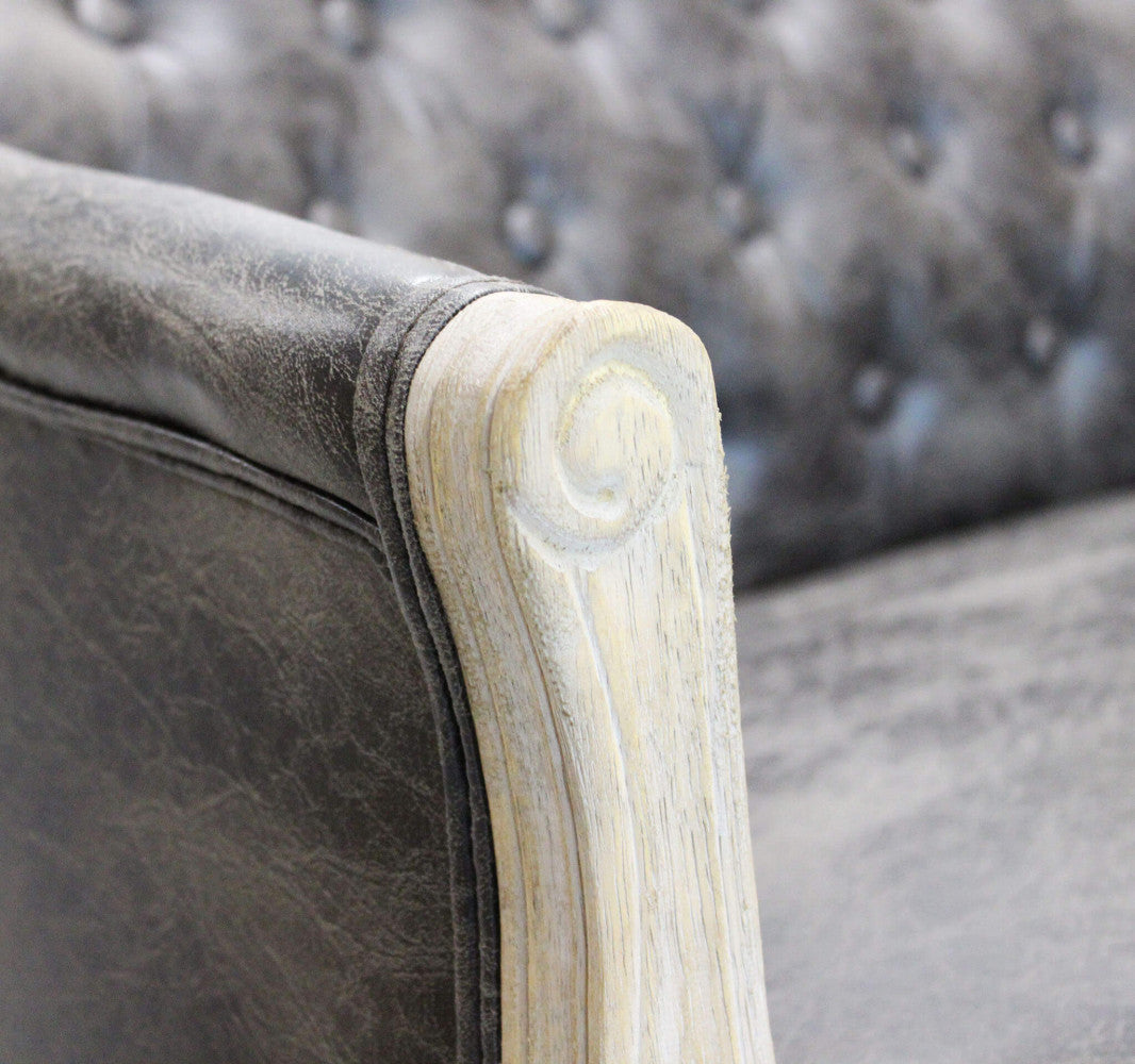 Divano coleman in ecopelle vintage grigio