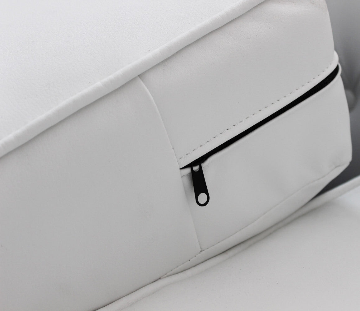 Divano 2 posti chesterfield in ecopelle bianco