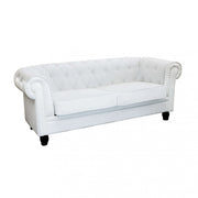 Divano 3 posti chesterfield in ecopelle bianco