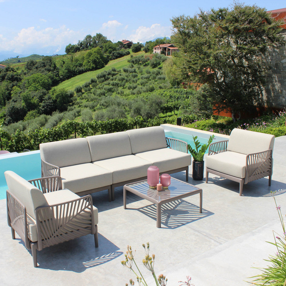 Coppia di braccioli per salotto guaranà