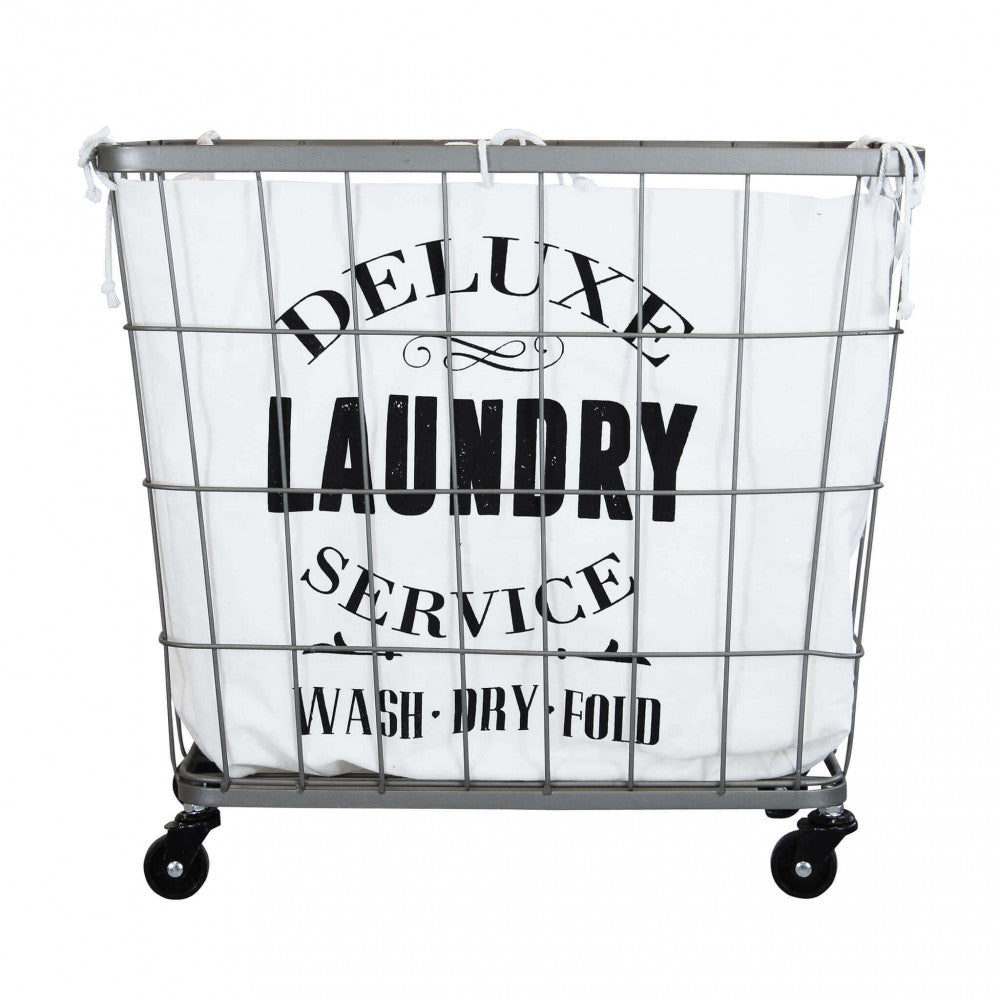 Porta biancheria in ferro e stoffa hélène