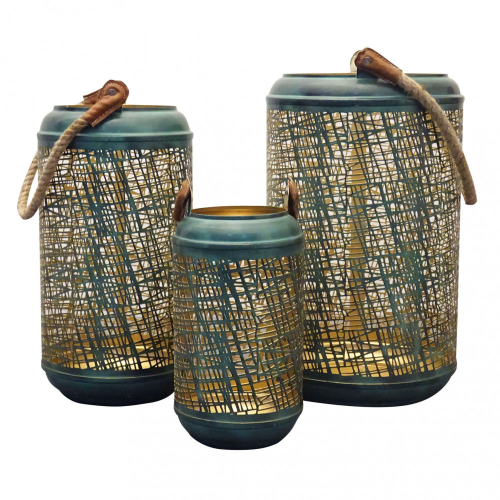 Set di 3 lanterne in metallo audrey