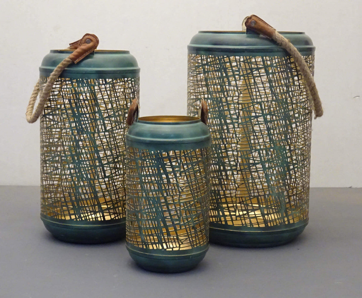 Set di 3 lanterne in metallo audrey