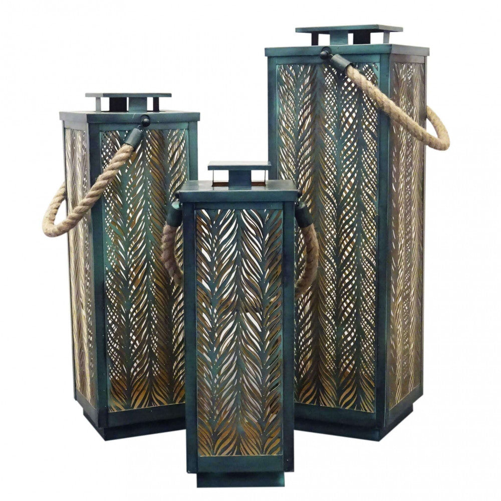 Set di 3 lanterne in metallo danielle