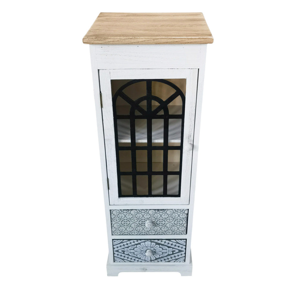 Mobiletto 2 cassetti e 1 anta blanco