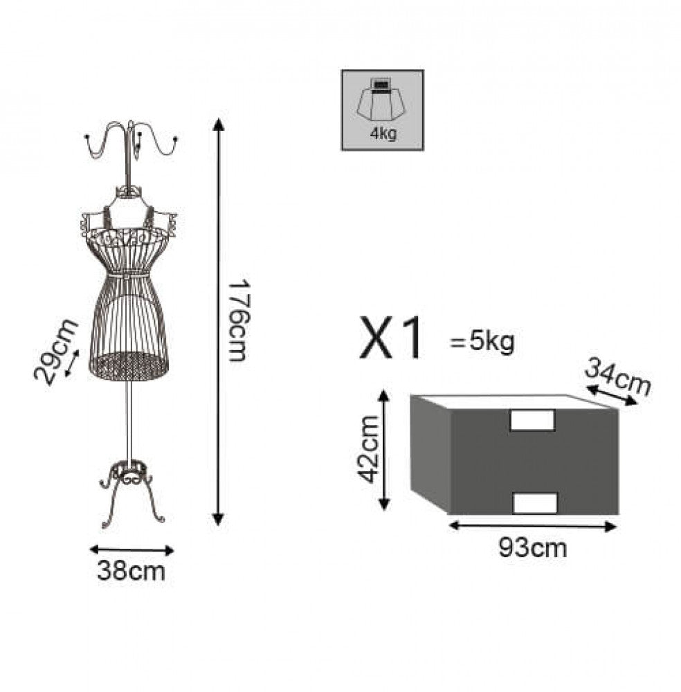 Jacqueline coat stand in antique white