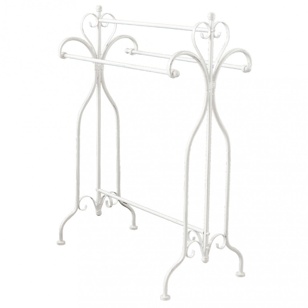 Melodies antique white towel rack