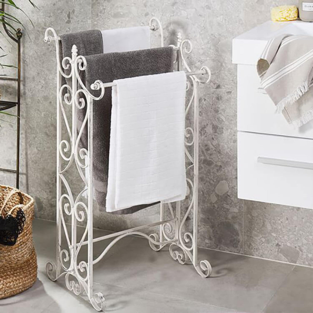 Cècile towel rack in antique white