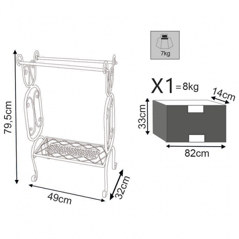Aurielle antique white towel rack