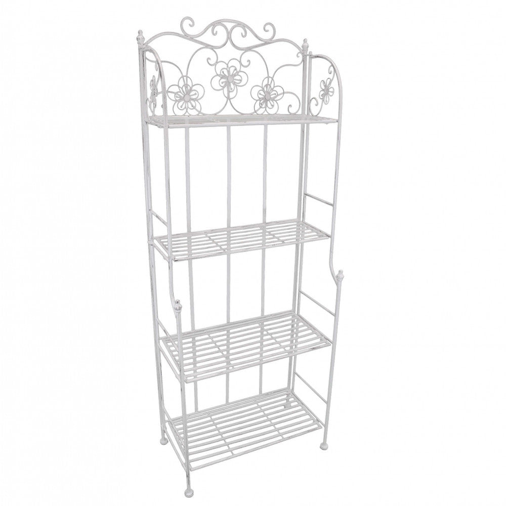 Étagère floriance 4 piani bianco antico