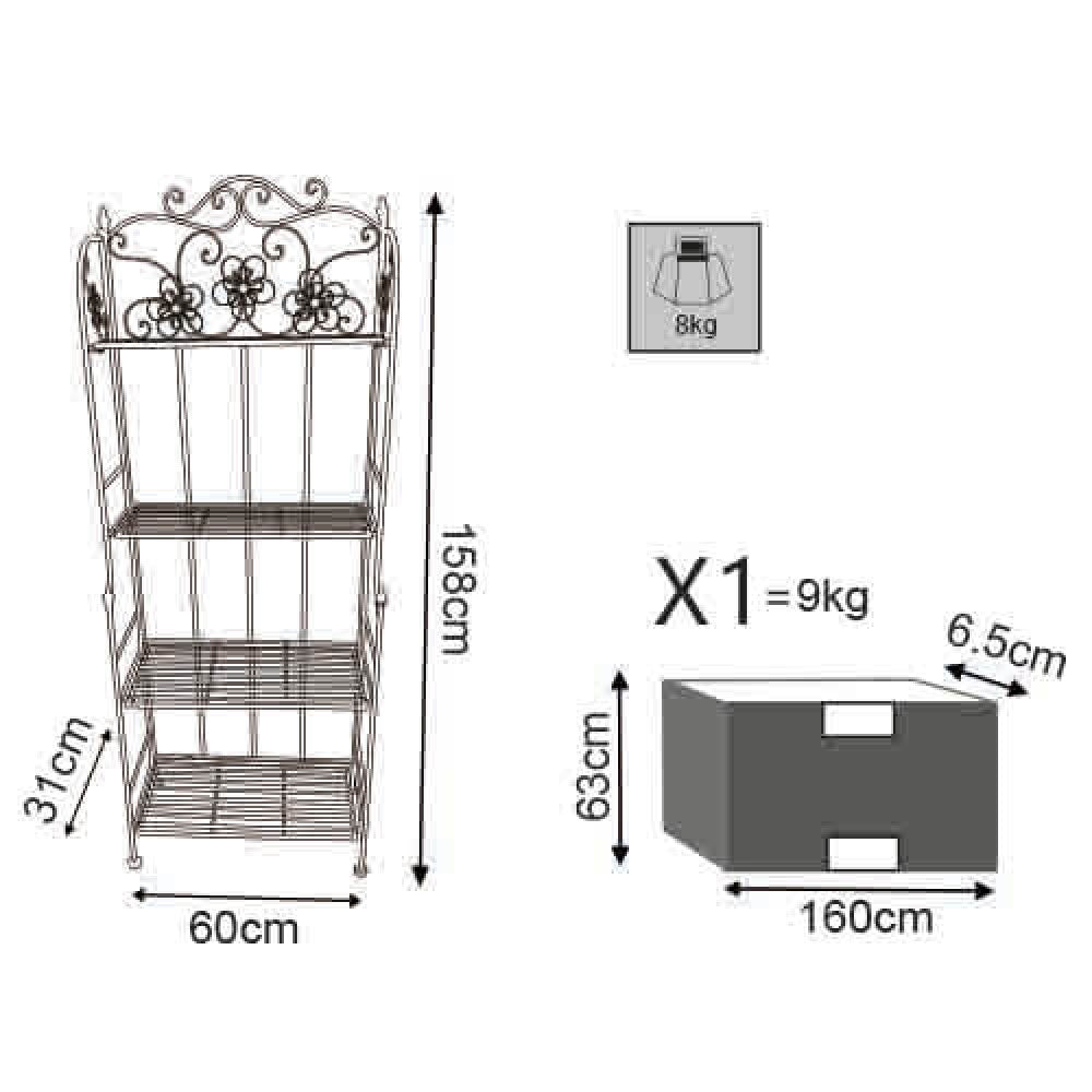 Étagère floriance 4 floors antique white