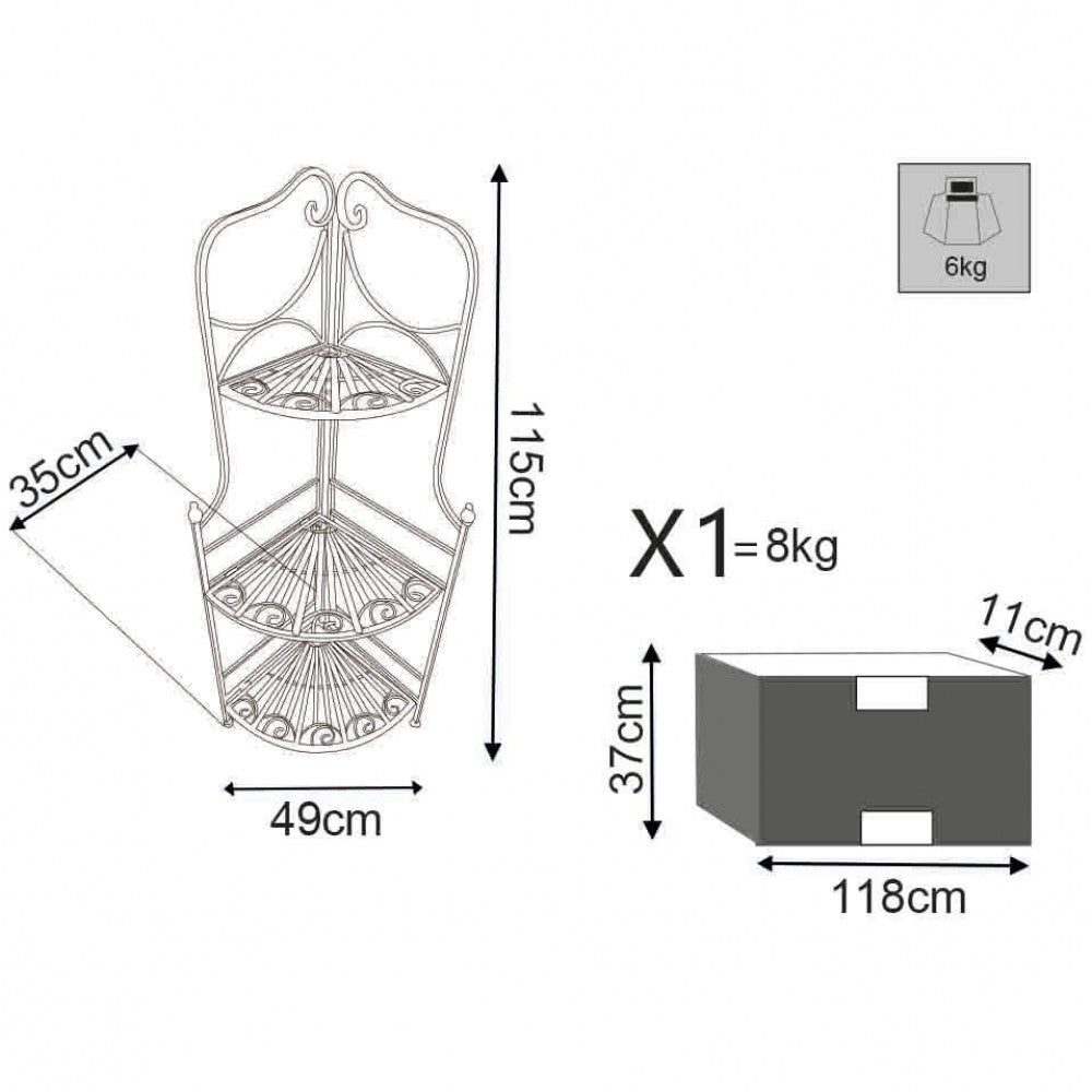 Étagère rosalie 3 floors antique white