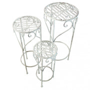 Set of 3 Valerie planters in antique white