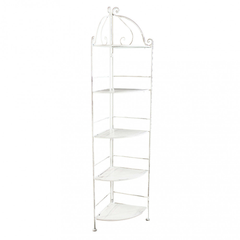 Scaffale arianne 5 piani ad angoli bianco antico