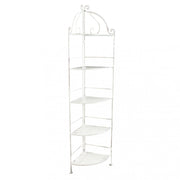 Arianne 5-tier corner shelf in antique white