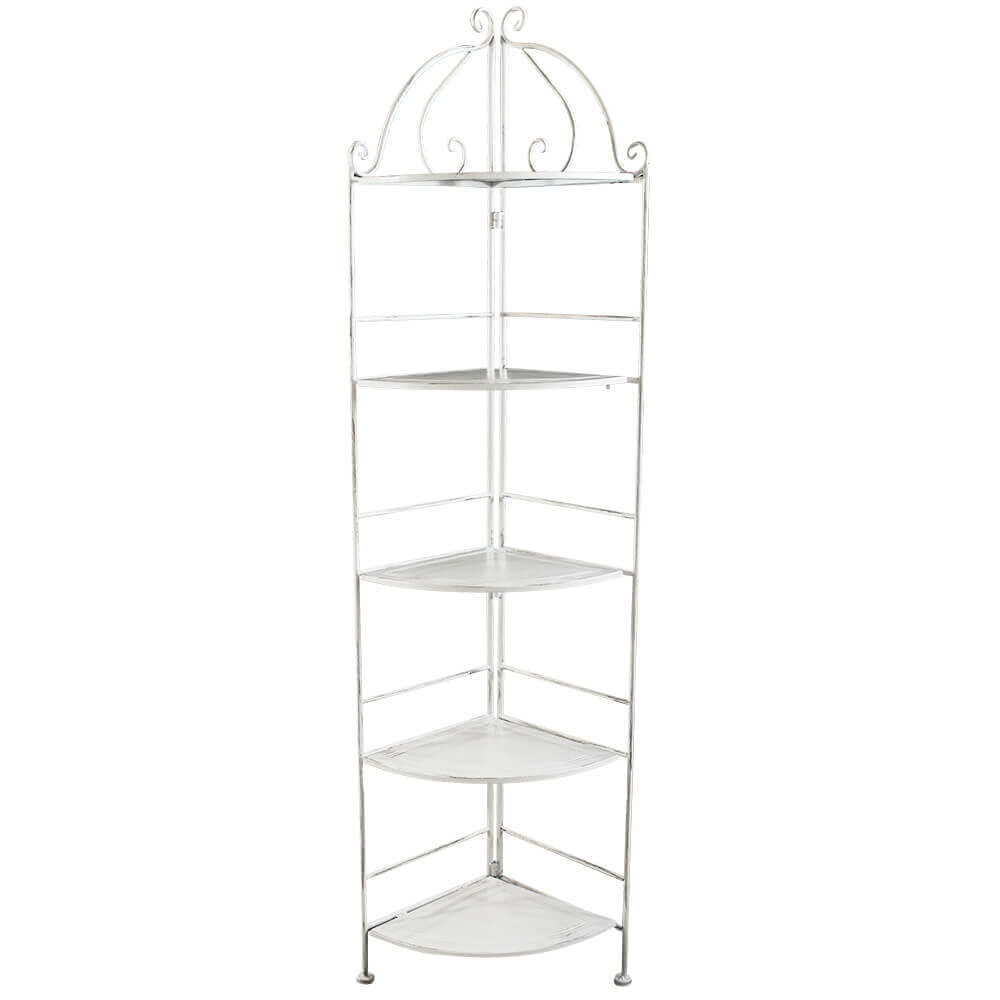 Scaffale arianne 5 piani ad angoli bianco antico
