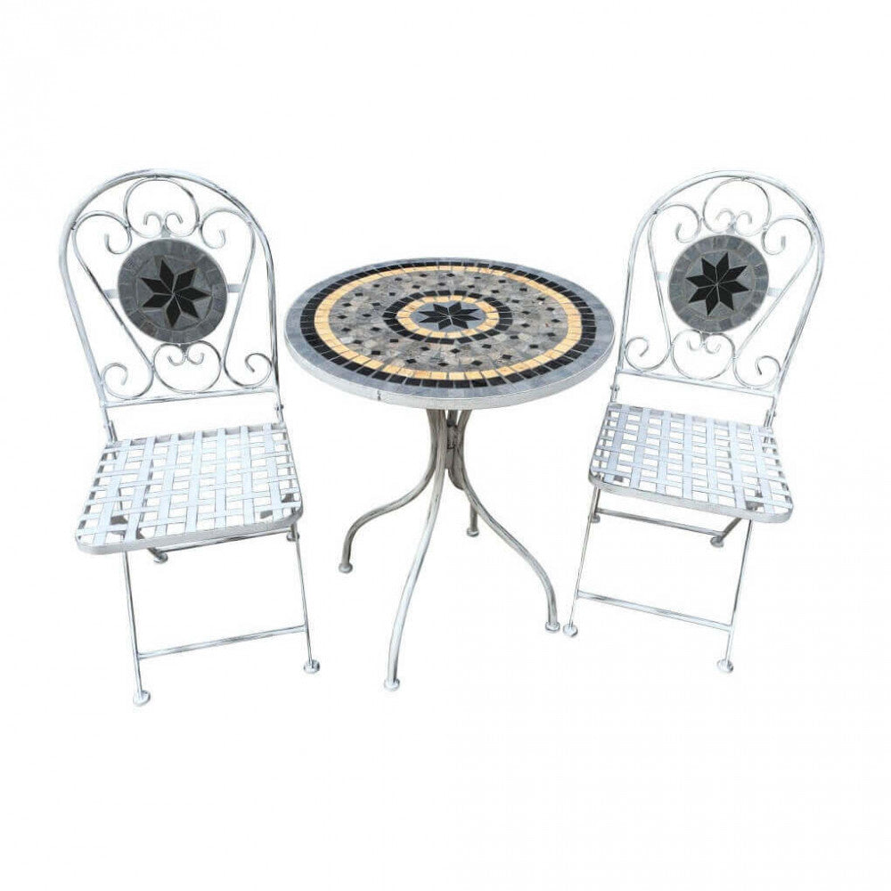 Set/3 bistro' Alison antique white