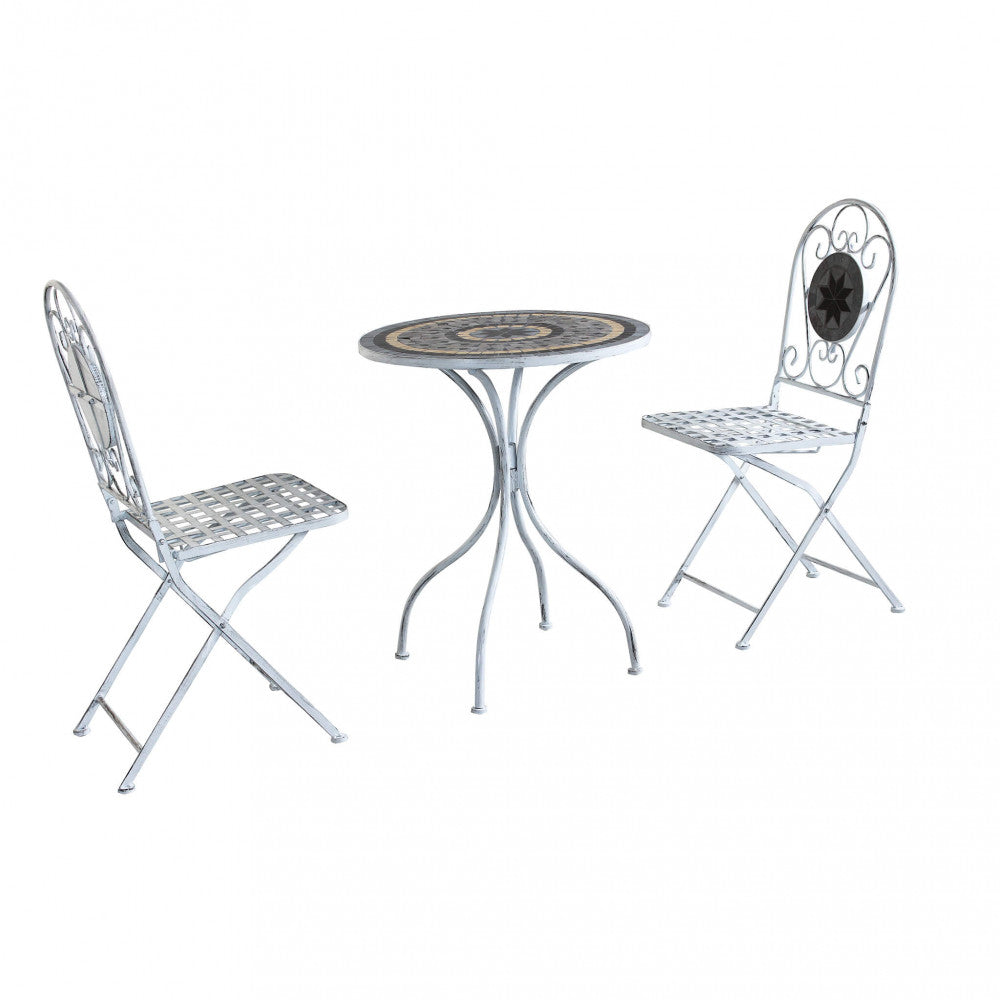 Set/3 bistro' Alison antique white