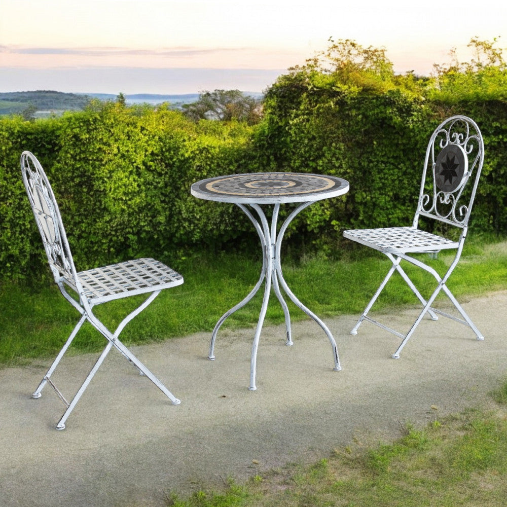 Set/3 bistro' Alison antique white