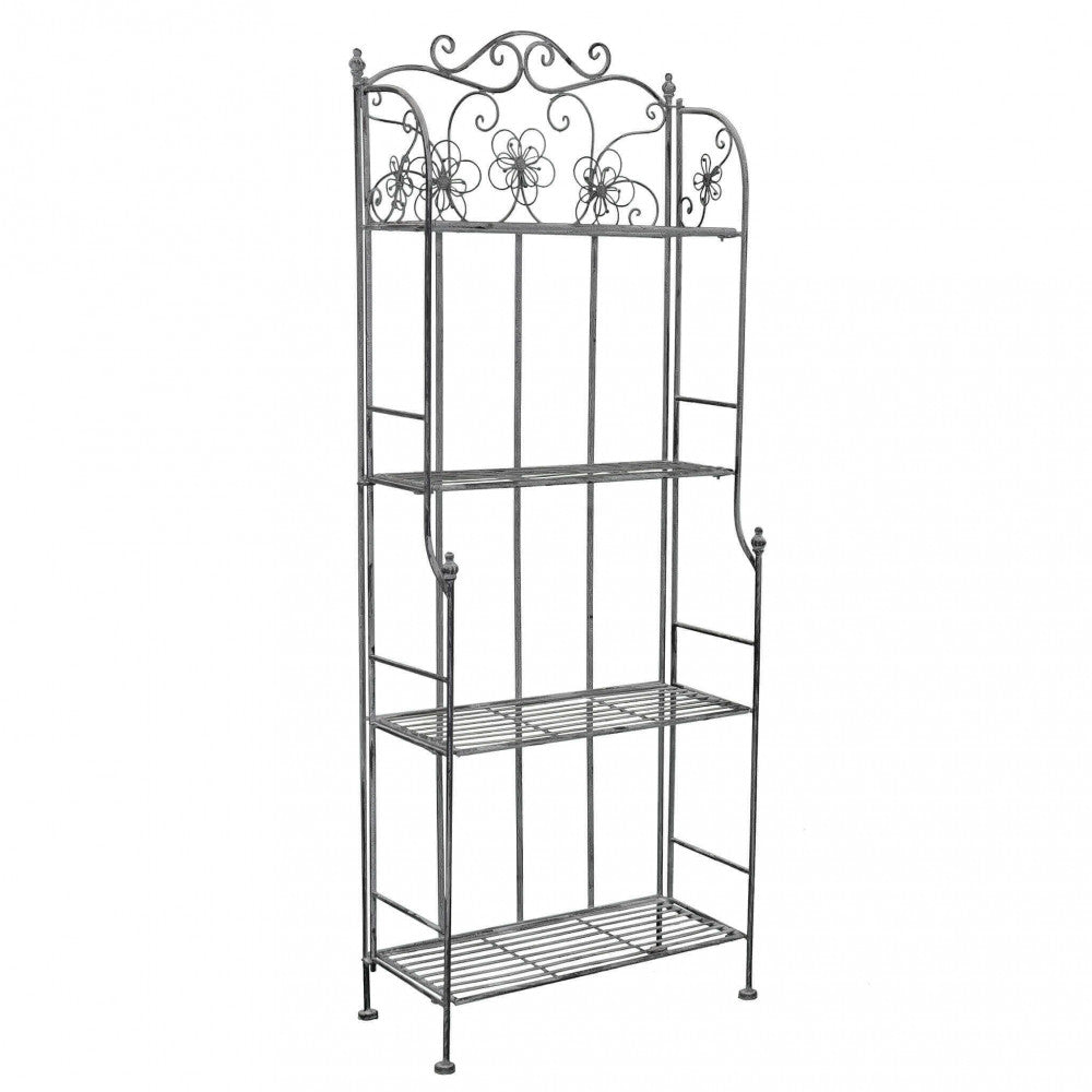 Étagère floriance 4 piani bianco ossidato