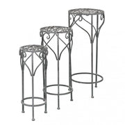 Set of 3 Valerie planters in oxidized white