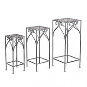Set of 3 Vincent planters in oxidized white