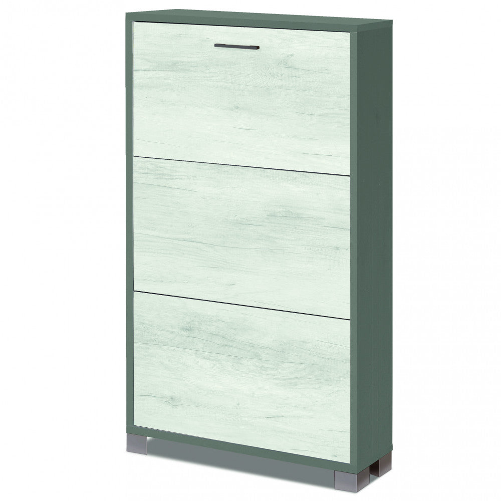 A753ttqb030 scarpiera 3 ante p.18 titanio e quercia bianco