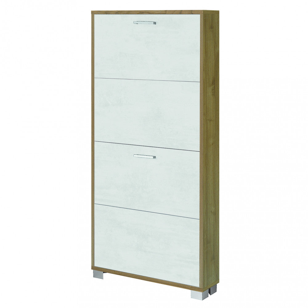 A754nsos scarpiera 4 ante p.18 noce stelvio e ossido bianco