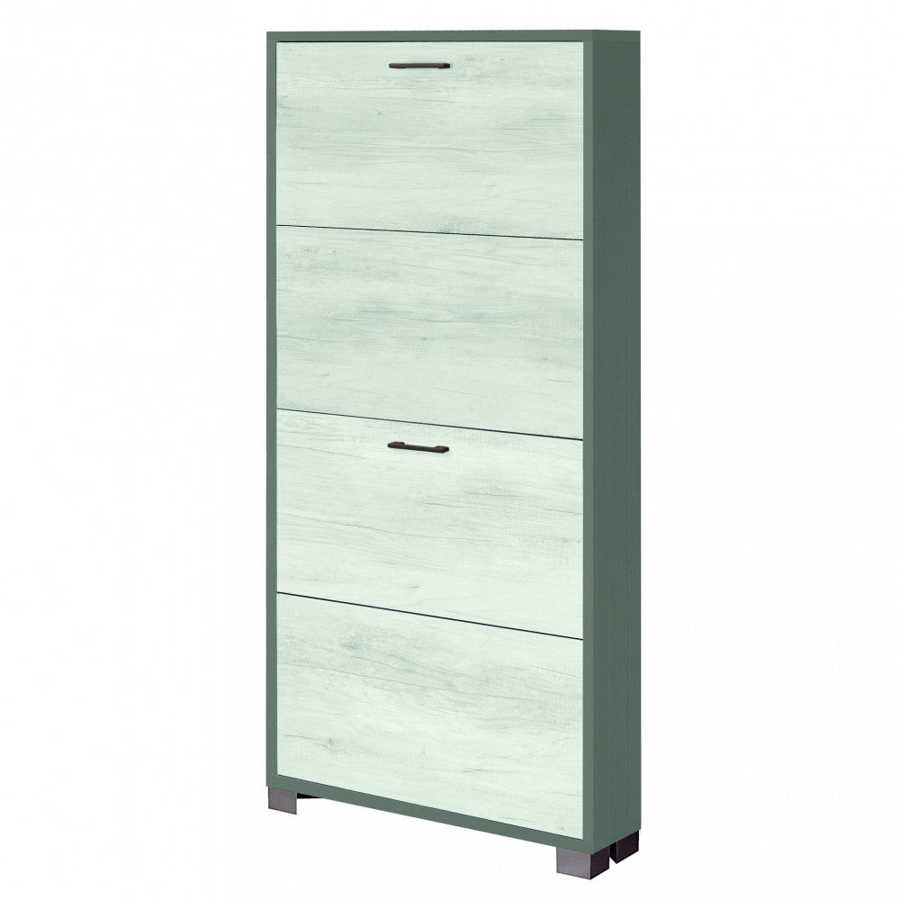 A754ttqb030 scarpiera 4 ante p.18 titanio e quercia bianco