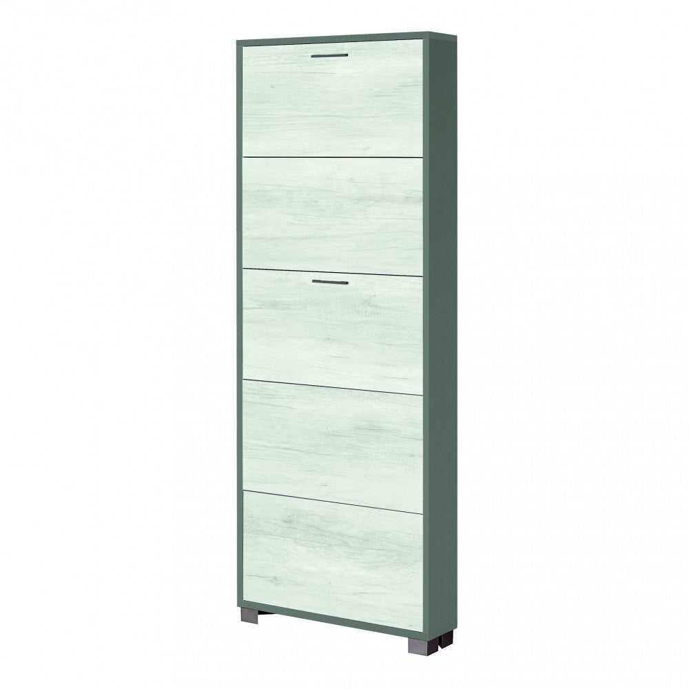 A755ttqb030 scarpiera 5 ante p.18 titanio e quercia bianco