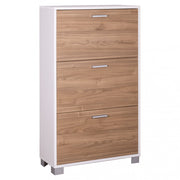 A763bfns scarpiera 3 ante p.29 bianco fiammato e noce stelvio