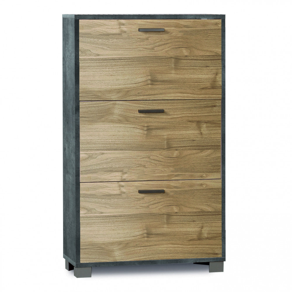 A763onns030 scarpiera 3 ante p.29 ossido nero e noce stelvio