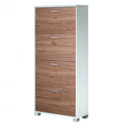 A764bfns scarpiera 4 ante p.29 bianco fiammato e noce stelvio