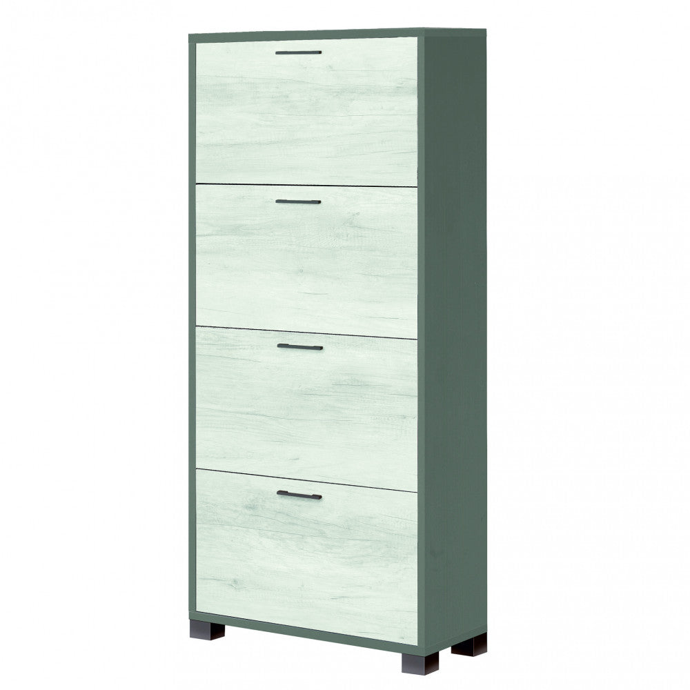 A764ttqb030 scarpiera 4 ante p.29 titanio e quercia bianco