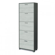 A765ttqb030 scarpiera 5 ante p.29 titanio e quercia bianco