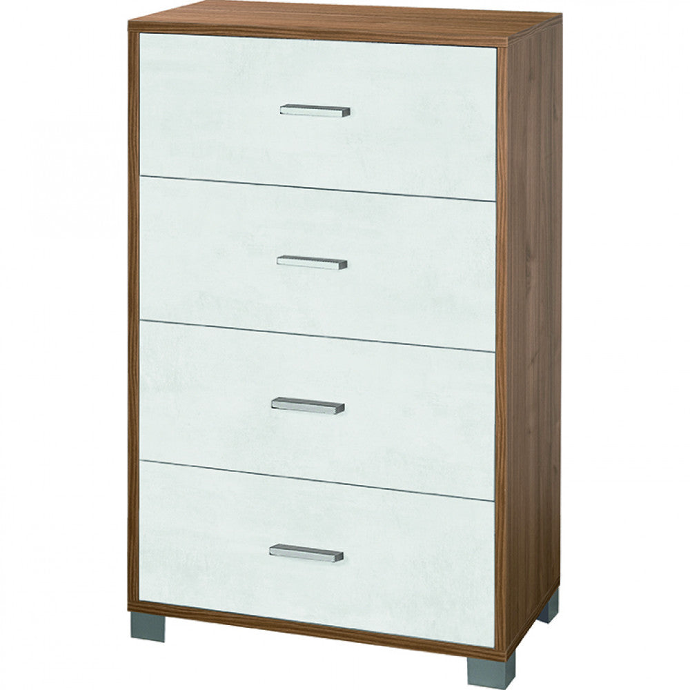 A774nsosk mobile 4 cassetti - kit noce stelvio e ossido bianco