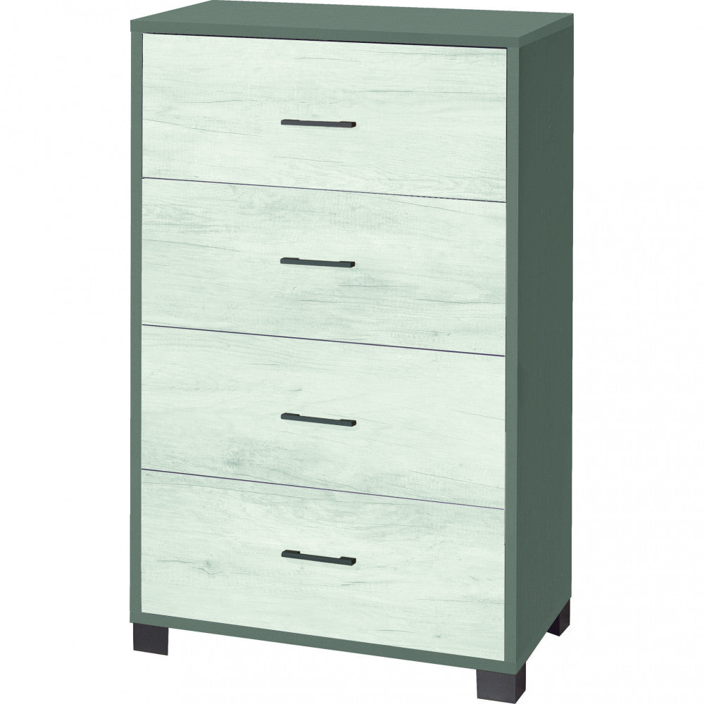 A774ttqb030k mobile 4 cassetti - kit titanio e quercia bianco