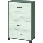 A774ttqb030k mobile 4 cassetti - kit titanio e quercia bianco