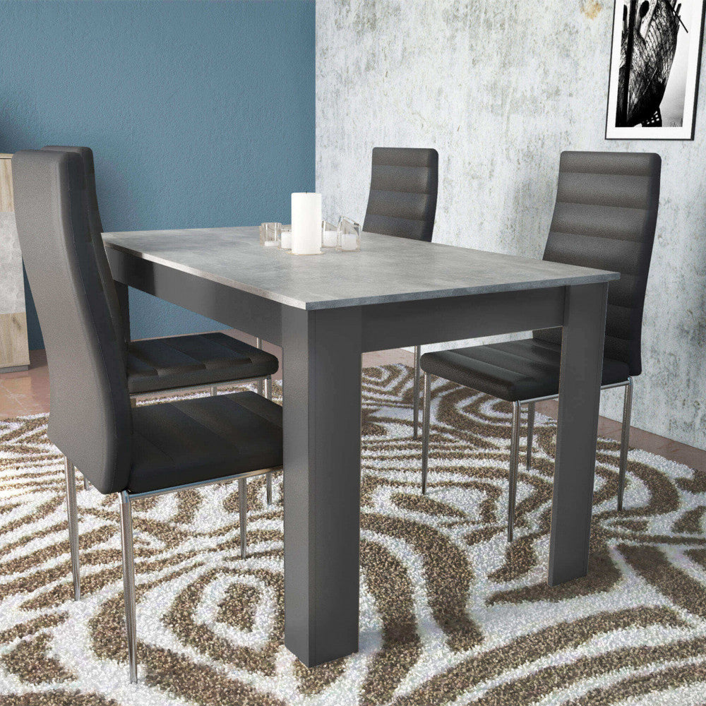 Tavolo pepper antracite e grigio scuro effetto cemento