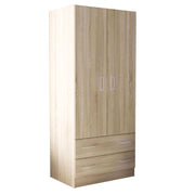 2-door, 2-drawer pop wardrobe in light oak