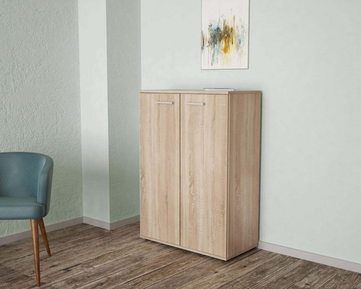 2-door cabinet in light oak
